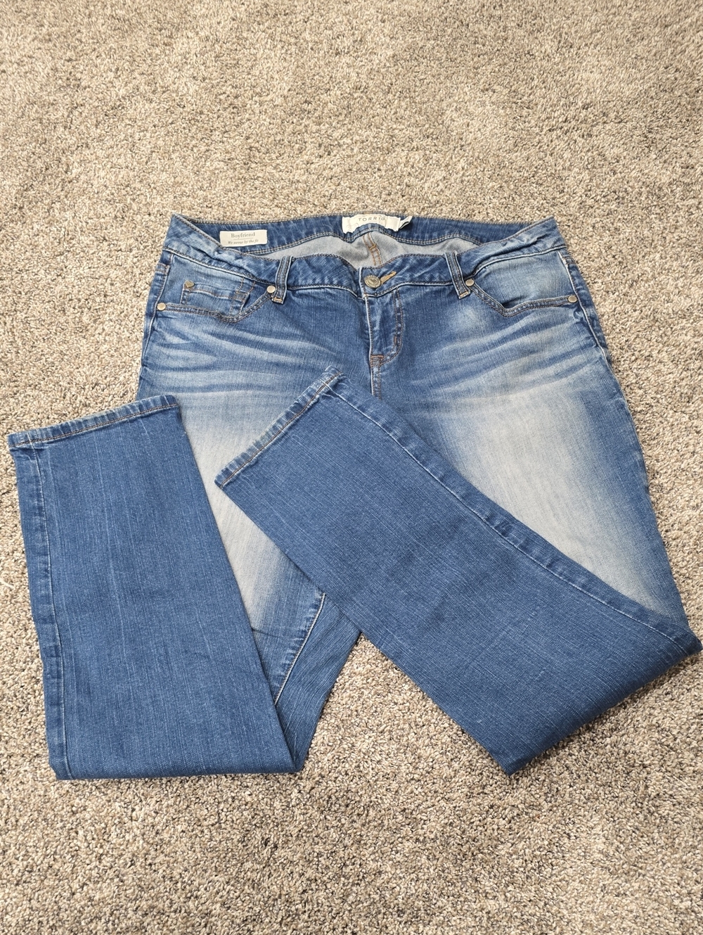 TORRID Boyfriend Faded Blue Straight Leg Jeans